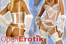 Suspender Top with matching briefs and  gloves - M