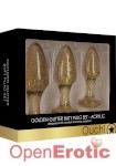 Golden Glitter Butt Plug Set - Acrylic - Gold (Shots Toys - Ouch!)