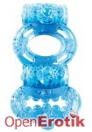 Double Vibrating Twin Ring - Blue (Shots Toys)
