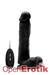 Vibrating Realistic Cock - 9 Zoll - Black (RealRock)