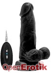 Vibrating Realistic Cock with Remote Control - 6 Zoll - Black (RealRock)