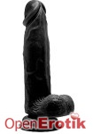 Realistic Cock - 8 Zoll - with Scrotum - Black (RealRock)