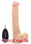 Vibrating Realistic Cock - 10 Zoll - with Remote Control - Black (RealRock)