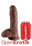 8 Inch Cock - with Balls - Brown (Pipedream - King Cock)