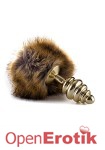 Extra Feel Bunny Tail Buttplug - Gold (Shots Toys - Ouch!)