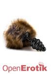 Extra Feel Bunny Tail Buttplug - Black (Shots Toys - Ouch!)