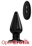Buttplug - Rubber Vibrating - 5 Inch - Model 2 - Black (Bottom Line)