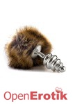 Extra Feel Bunny Tail Buttplug - Silver (Shots Toys - Ouch!)