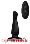 Buttplug - Rubber Vibrating - 5 Inch - Model 3 - Black (Bottom Line)