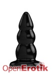 Buttplug - Rubber - 6 Inch - Model 6 - Black (Bottom Line)