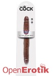 12 Inch Slim Double Dildo - Brown (Pipedream - King Cock)