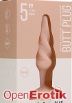 Butt Plug - Rounded - 5 Inch - Flesh (Shots Toys - Plug and Play)