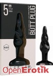 Butt Plug - Rounded - 5 Inch - Black (Shots Toys - Plug and Play)