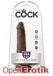 6 Inch Cock with Balls - Brown (Pipedream - King Cock)