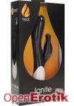 Ignite - Rechargeable Heating G-Spot Rabbit Vibrator - Black (Shots Toys - Heat)