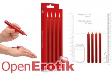 Teasing Wax Candles Large - Parafin - 4-pack - Red 