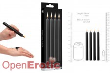 Teasing Wax Candles Large - Parafin - 4-pack - Black 