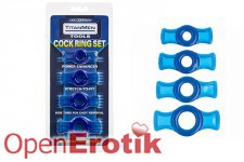 TitanMen Tools - Cock Ring Set Blue 