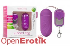 10-Speed Remote Vibrating Ribbed Egg - Purple 