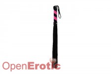 Whip Leather Black with Pink Stripes 