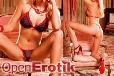 Schwarz-rotes Bikini-Set mit Rüschen - One Size 