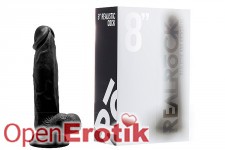 Realistic Cock - 8 Zoll - with Scrotum - Black 