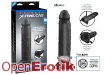 10 Inch Silicone Hollow Extension - Black 