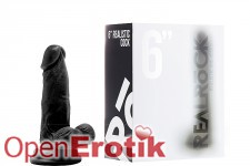 Realistic Cock - 6 Zoll - with Scrotum - Black 