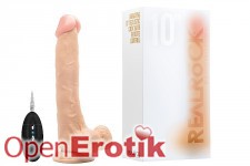 Vibrating Realistic Cock - 10 Zoll - with Remote Control - Black 