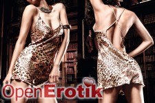 Satin-Kleidchen mit Leoparden-Print - M/L 