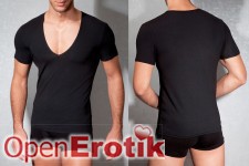 T-Shirt V-Neck - Black - XL 
