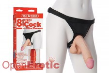 UR3 Cock with Ultra Harness - 8 Inch 