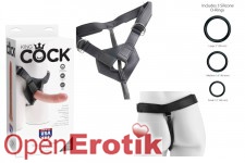 Strap On Harness with Cock - 8 Inch - White 