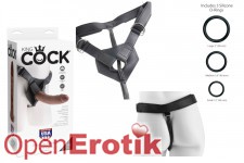Strap On Harness with Cock - 8 Inch - Brown 