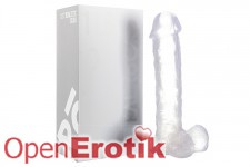 Realistic Cock - 11 Inch - with Scrotum - Transparent 