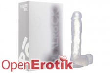 Realistic Cock - 9 Inch - with Scrotum - Transparent 