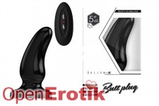 Buttplug - Rubber Vibrating - 5 Inch - Model 7 - Black 