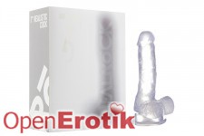 Realistic Cock - 7 Inch - with Scrotum - Transparent 