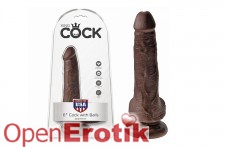 6 Inch Cock with Balls - Brown 