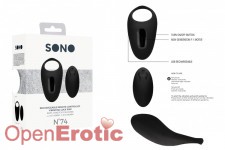 No. 74 - Rechargeable Remote Controlled Vibrating Cock Ring - Black 